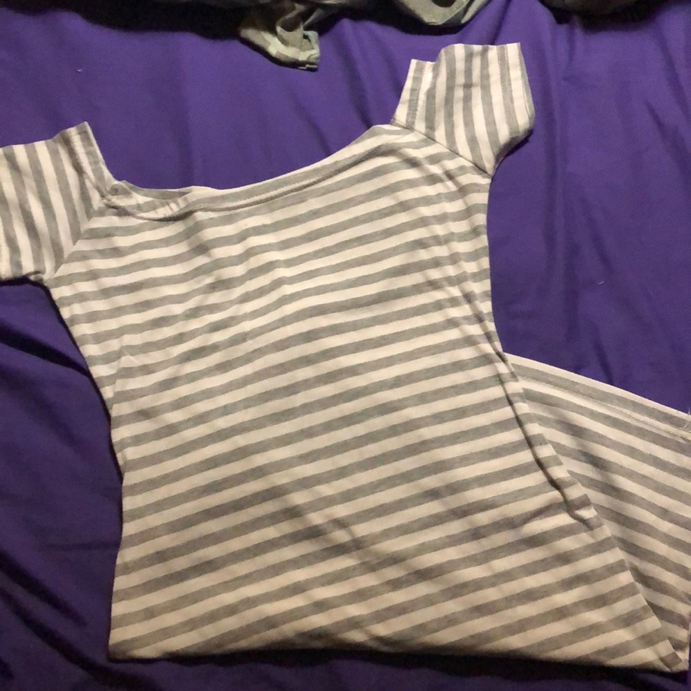 Horizontal stripped mini dress